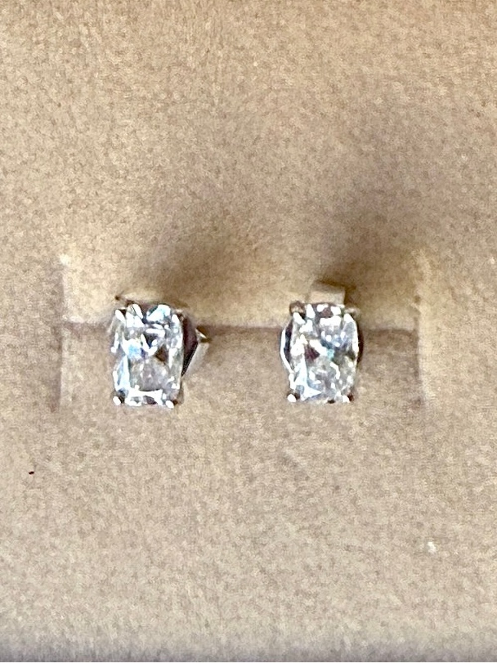 Oval Moissanite Earrings Set in 925 Sterling Silver